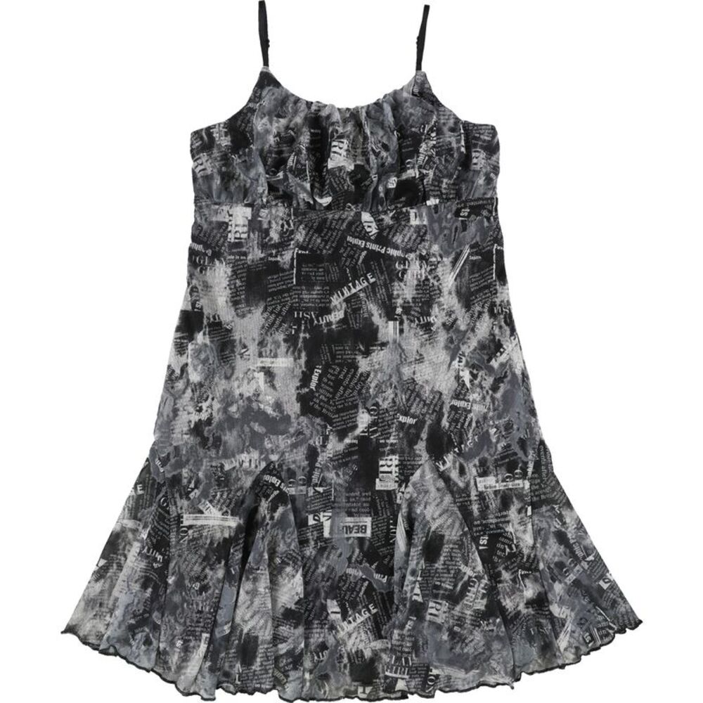 art class Girls Big Kids Newspaper Print Mini Dress, NWT